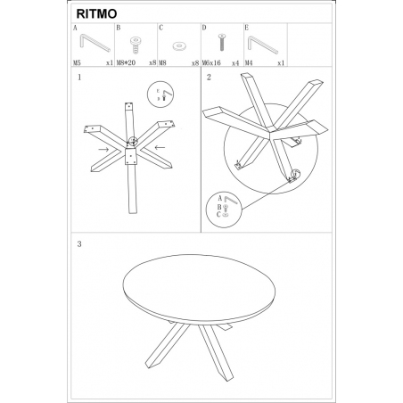 Ritmo 120 oak&amp;black round dining table Signal