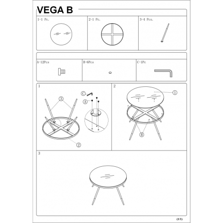 Vega 80 white marble round coffee table Signal