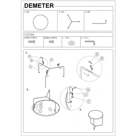 Demeter concrete&amp;black set of coffee tables Signal