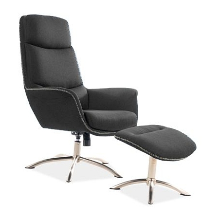 Regan grey upholstered swivel armchair with footrest Signal