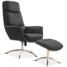 Regan grey upholstered swivel armchair with footrest Signal