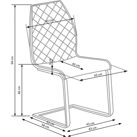 Stylowe Krzesło pikowane z eskoskóry K265 Brązowe Halmar do jadalni, salonu i kuchni.
