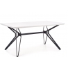 Pascal 160x90 white&amp;black rectangular dining table Halmar