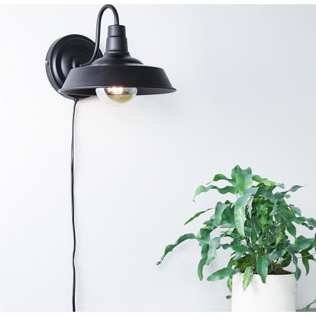 Grimsby black industrial wall lamp with arm Markslojd