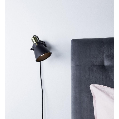 Alton black industrial wall lamp with switch Markslojd