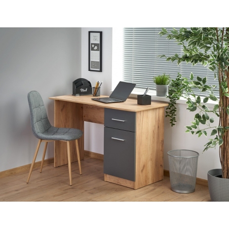 Elmo 120 wotan oak&amp;anthracite desk with drawer Halmar