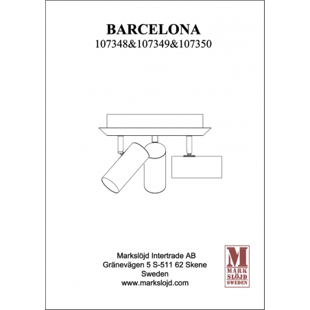 Stylowy Reflektor sufitowy potrójny Barcelona III Srebrny Markslojd do salonu, kuchni i przedpokoju.