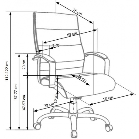 Designerski Fotel biurowy skóra licowa Teksas Czarny Halmar do komputera.