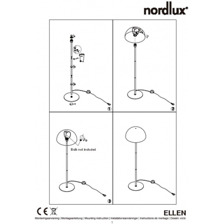 Ellen white scandinavian floor lamp Nordlux