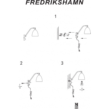 Fredrikshamn white wall lamp with arm Markslojd