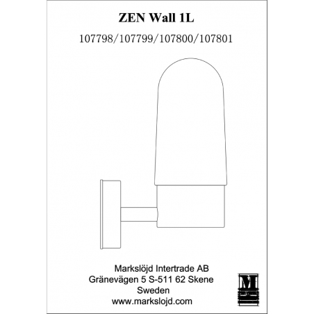 Zen black&transparent glass bathroom wall lamp Markslojd