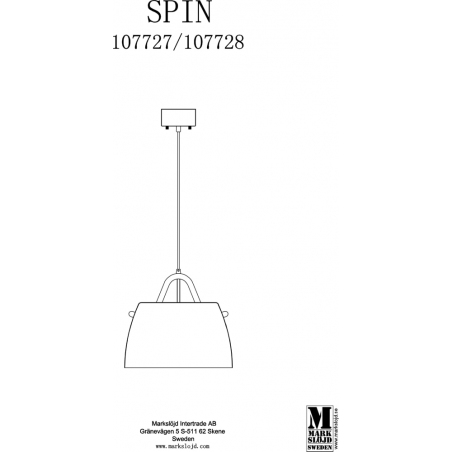 Spin 38 white pendant lamp Markslojd