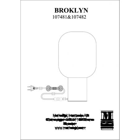Brooklyn 44 smoke grey glass table lamp Markslojd
