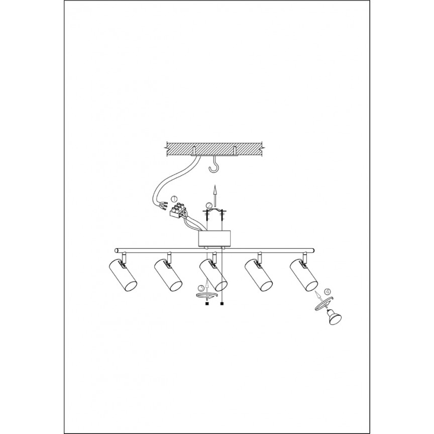 Stylowy Reflektor sufitowy 5 punktowy Barcelona V Czarny Markslojd do salonu, kuchni i przedpokoju.