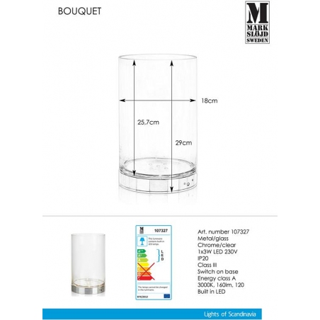 Bouquet 29 LED transparent glass table lamp Markslojd