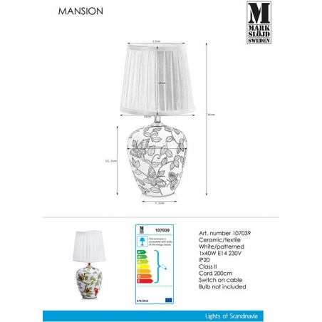 Mansion 16 white ceramic table lamp Markslojd