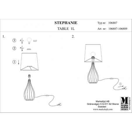 Stephanie 24 white ceramic table lamp Markslojd