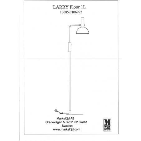 Larry Gold black modern floor lamp Markslojd