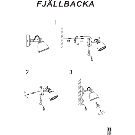 Fjallbacka chrome industrial wall lamp with switch Markslojd