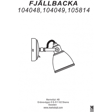 Fjallbacka chrome industrial wall lamp with switch Markslojd