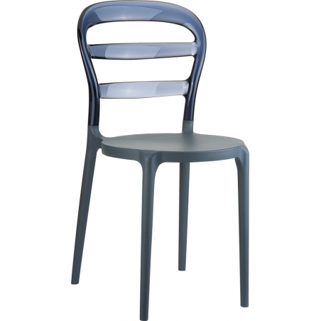 Miss Bibi grey&amp;grey transparent polypropylene chair Siesta