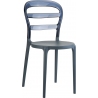 Designerskie Krzesło z tworzywa Miss Bibi Grey z szarym przeźroczystym Siesta do jadalni i salonu.