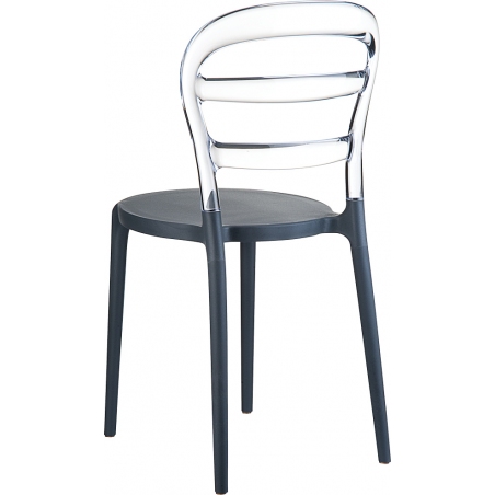 Miss Bibi grey&amp;transparent polypropylene chair Siesta