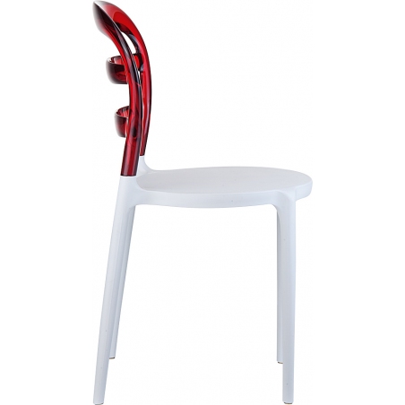 Miss Bibi white&amp;red transparent polypropylene chair Siesta