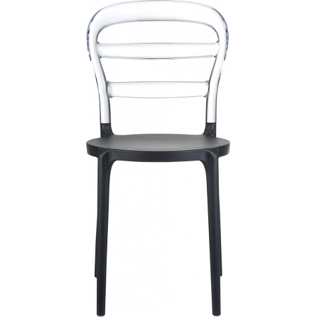 Designerskie Krzesło z tworzywa Miss Bibi Black Czarny z przeźroczystym Siesta do jadalni, kuchni i salonu.