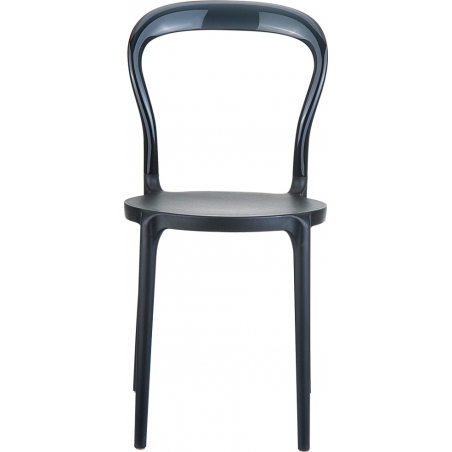 Designerskie Krzesło z tworzywa Bobo Black Czarny z czarnym przeźroczystym Siesta do jadalni, kuchni i salonu.