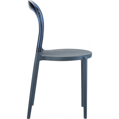 Designerskie Krzesło z tworzywa Bobo Grey z szarym przeźroczystym Siesta do jadalni i salonu.