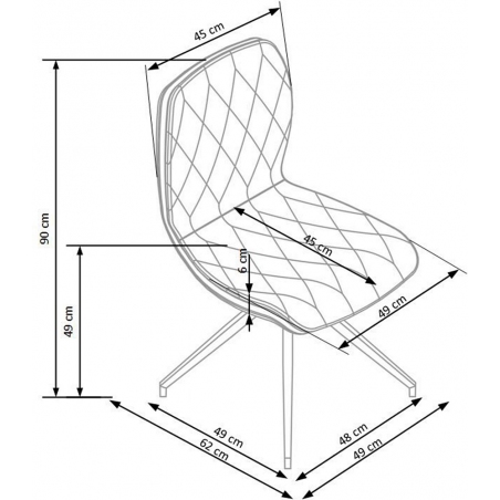 Stylowe Krzesło tapicerowane pikowane Stert K237 Brązowe Halmar do jadalni, salonu i kuchni.