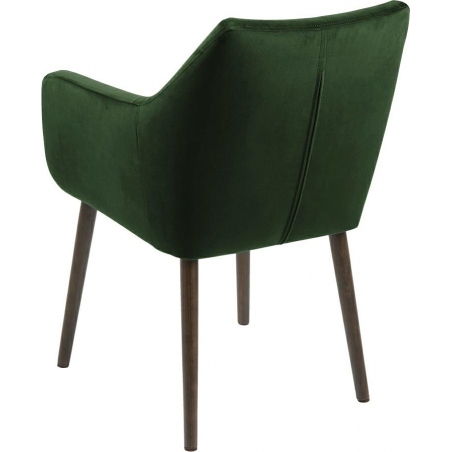 Nora dark green velvet armchair with wooden legs Actona