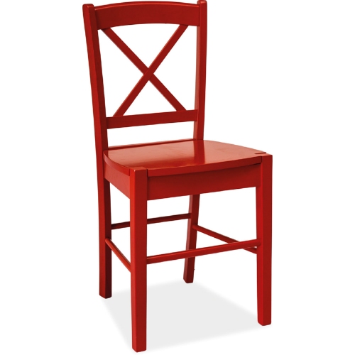 Stylowe Krzesło drewniane CD56 Wooden Czerwone Signal do jadalni.