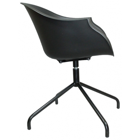 Roundy black swivel chair with armrests Intesi