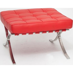 Barcelon (Otoman) red quilted leather footstool insp. D2.Design