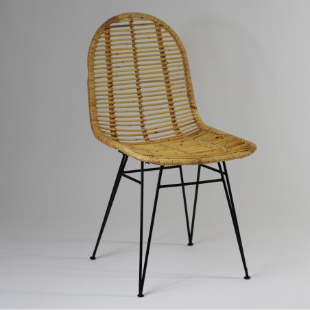 K337 light brown boho rattan chair Halmar