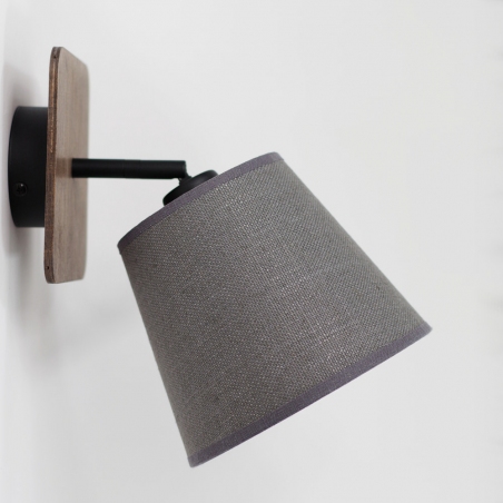Awinion grey wooden wall lamp with shade Nowodvorski