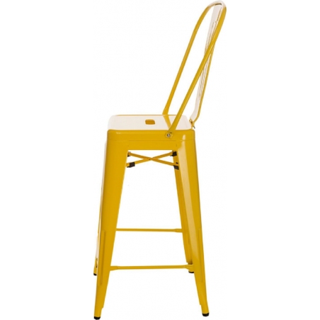 Paris Back 66 insp. Tolix yellow metal bar stool with backrest D2.Design