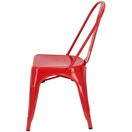 Designerskie Krzesło metalowe Paris insp. Tolix Czerwone D2.Design do jadalni, salonu i kuchni.