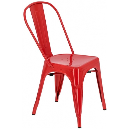 Designerskie Krzesło metalowe Paris insp. Tolix Czerwone D2.Design do jadalni, salonu i kuchni.