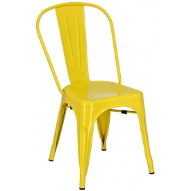 Paris insp. Tolix yellow metal chair D2.Design