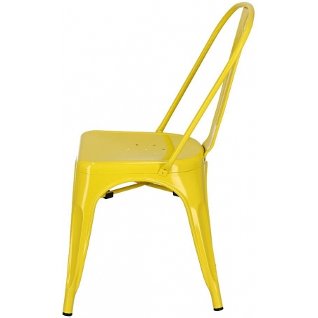 Designerskie Krzesło metalowe Paris insp. Tolix Żółte D2.Design do jadalni, salonu i kuchni.