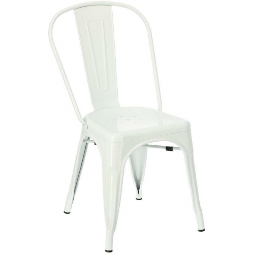 Paris insp. Tolix white metal chair D2.Design