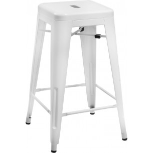 Paris 75 High insp. Tolix white metal bar stool D2.Design