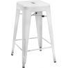 Paris 75 High insp. Tolix white metal bar stool D2.Design