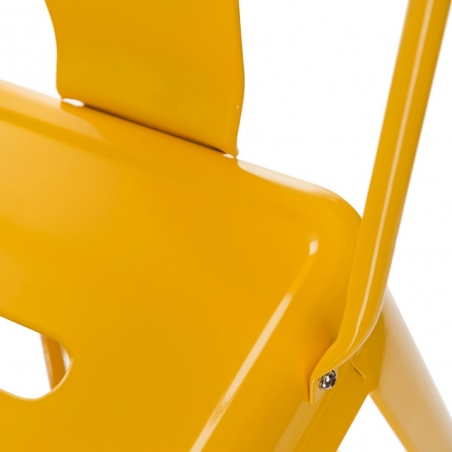 Paris Back 66 insp. Tolix yellow metal bar stool with backrest D2.Design