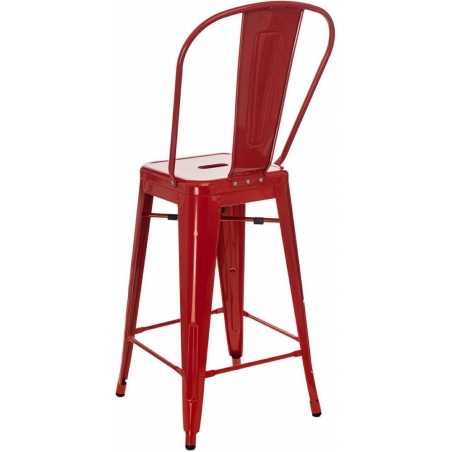 Paris Back 66 insp. Tolix red metal bar stool with backrest D2.Design