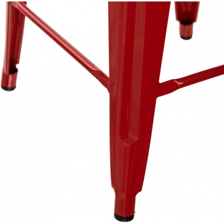 Designerskie Metalowe Krzesło barowe z oparciem Paris Back 66 insp. Tolix Czerwone D2.Design do kuchni.