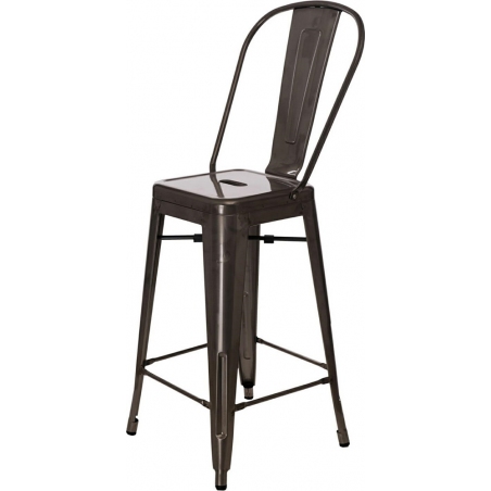 Designerskie Metalowe Krzesło barowe z oparciem Paris Back 66 insp. Tolix D2.Design do kuchni.